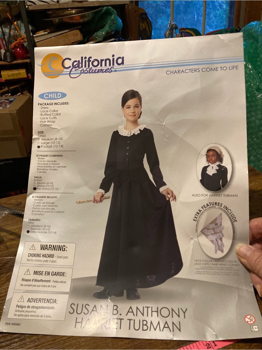 California Costumes Susan B Anthony/Harriet Tubman girls costume